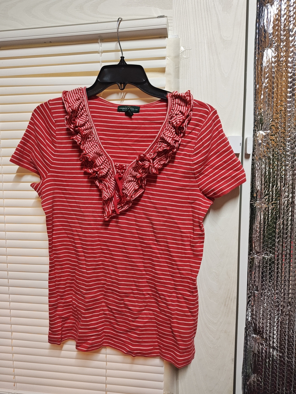 Lauren Ralph Lauren Red & White Striped Tee - Picture 2 of 4